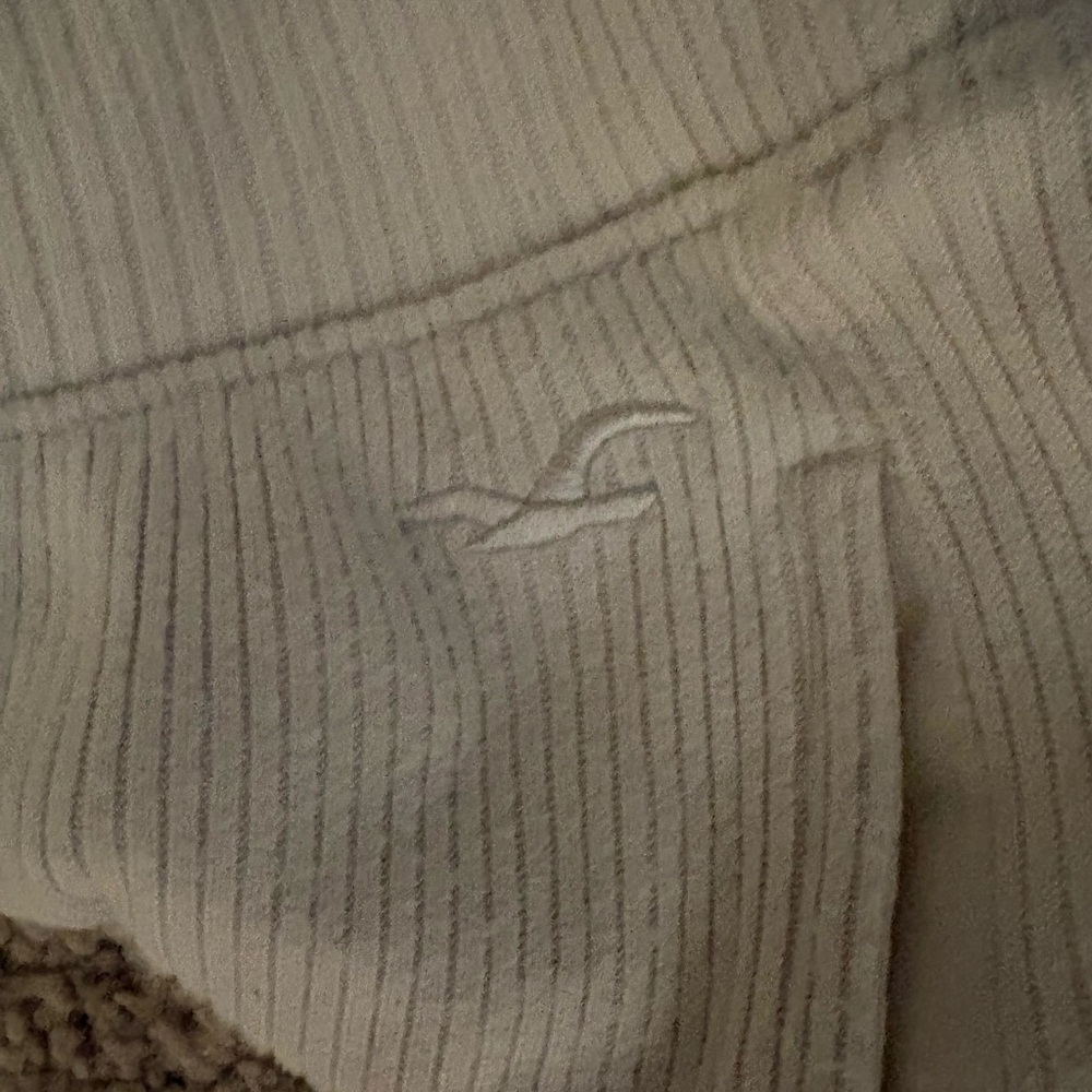 Hollister Cream Ribbed Joggers